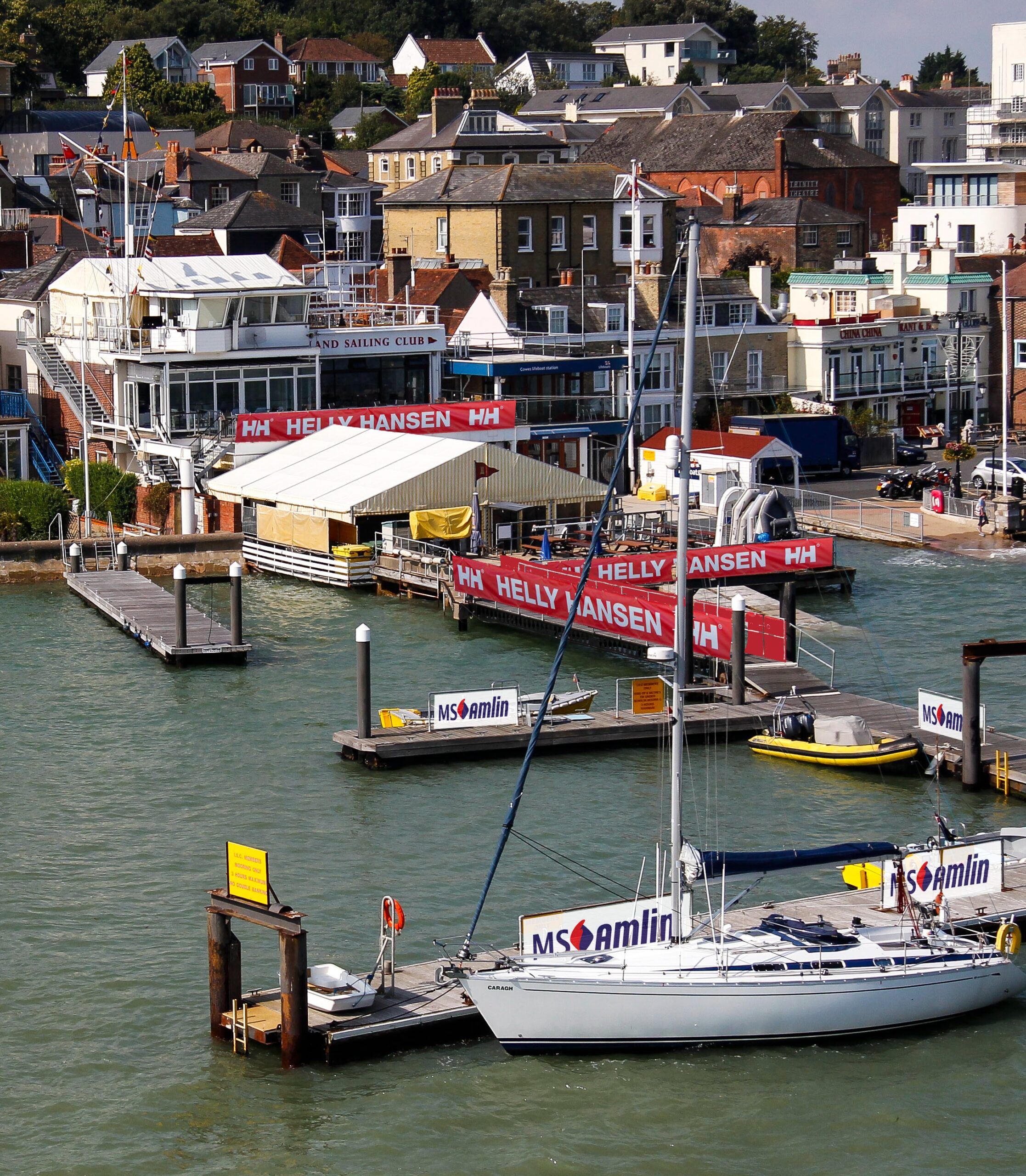 isle of wight banner advertising cowes harbour