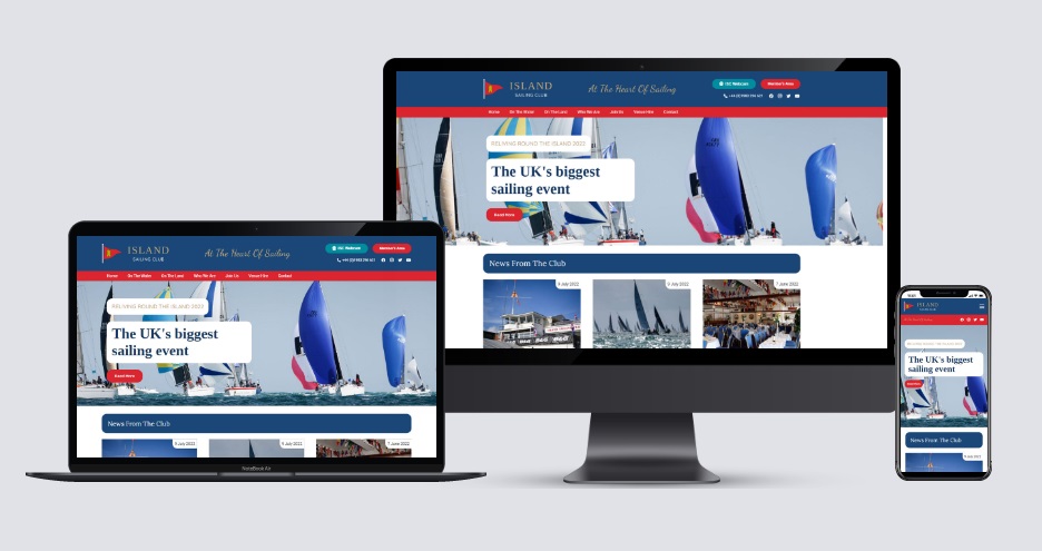 Island Sailing Club website banner advertising